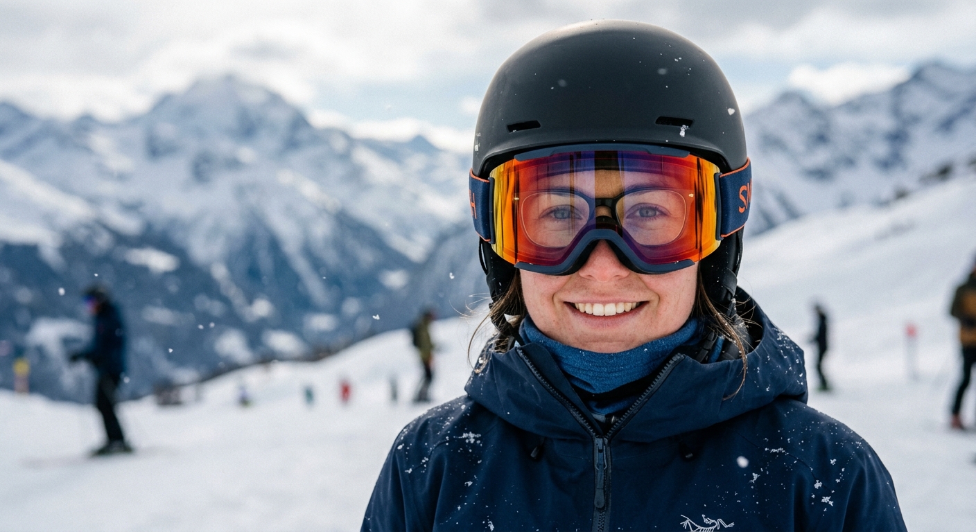Masque de ski OTG porté par-dessus des lunettes de vue