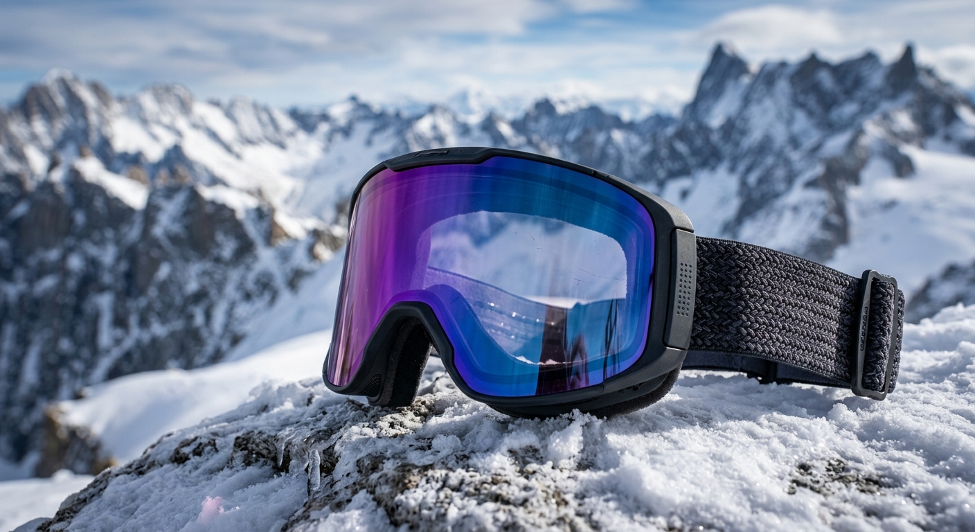 Masque de ski photochromique avec écran iridescent